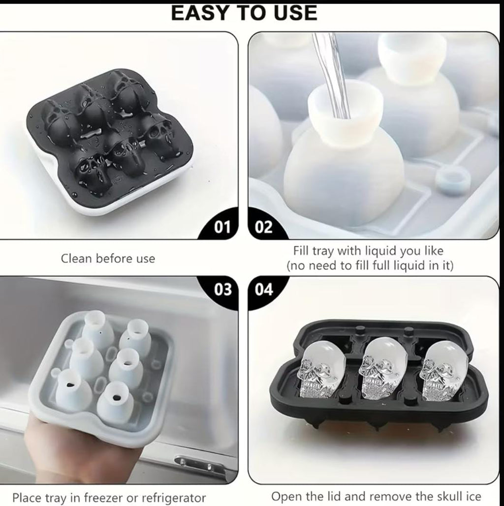 Eiswürfelform (Totenkopf) 1er Set  Silikon